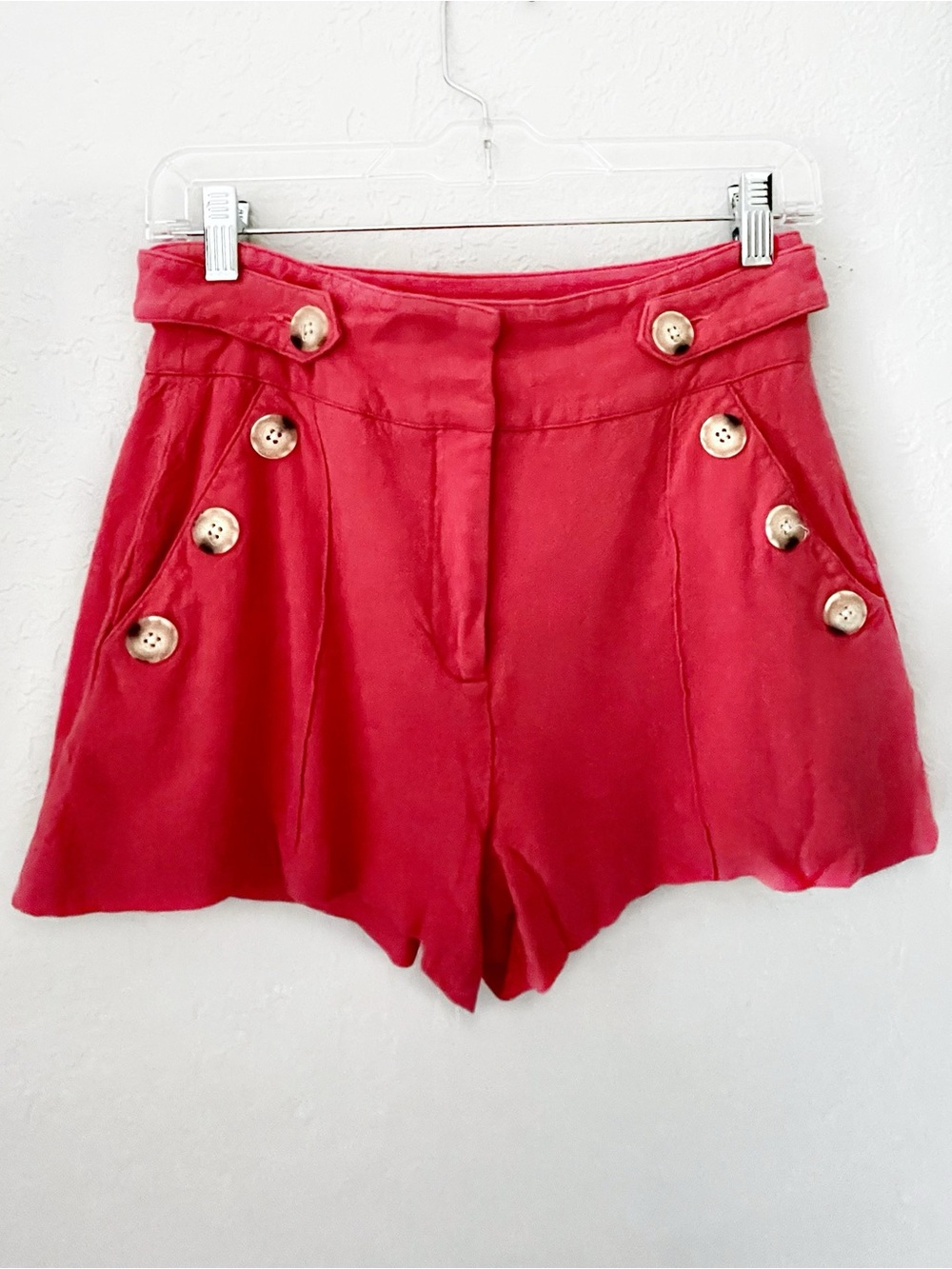 Veronica Beard High-Waist Button-Detail Shorts